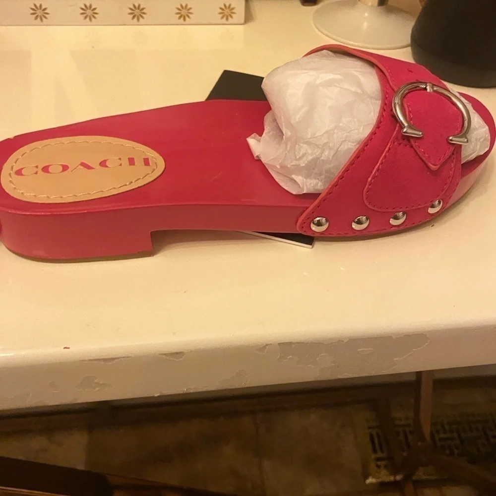 New WITH BOX PINK COACH SANDALS SIZE 6 - Picture 8 of 12
